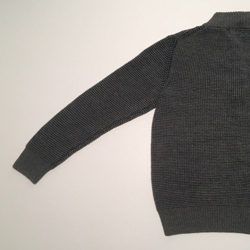 Luca Nobili Knitted Zip Up Sweater High Neck Gray Navy Wool - Picture 5 of 7